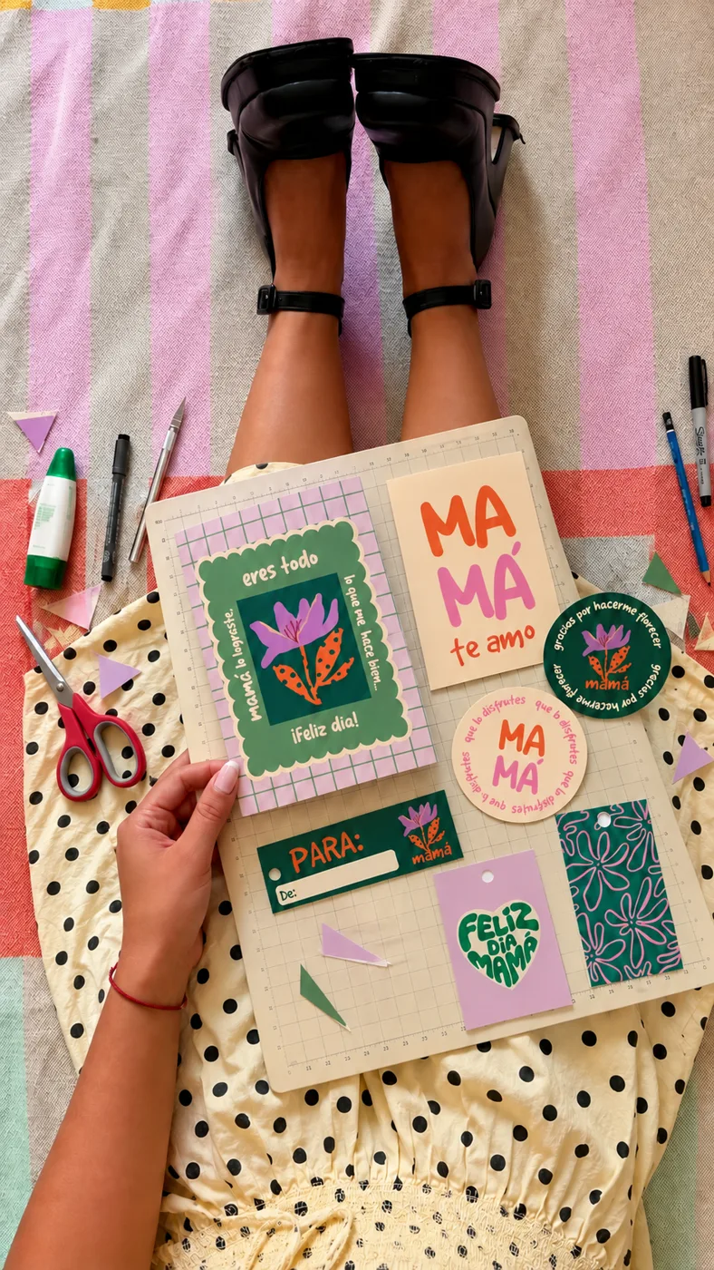 Las tarjetas y los tags del kit ya recortados, listos para usar